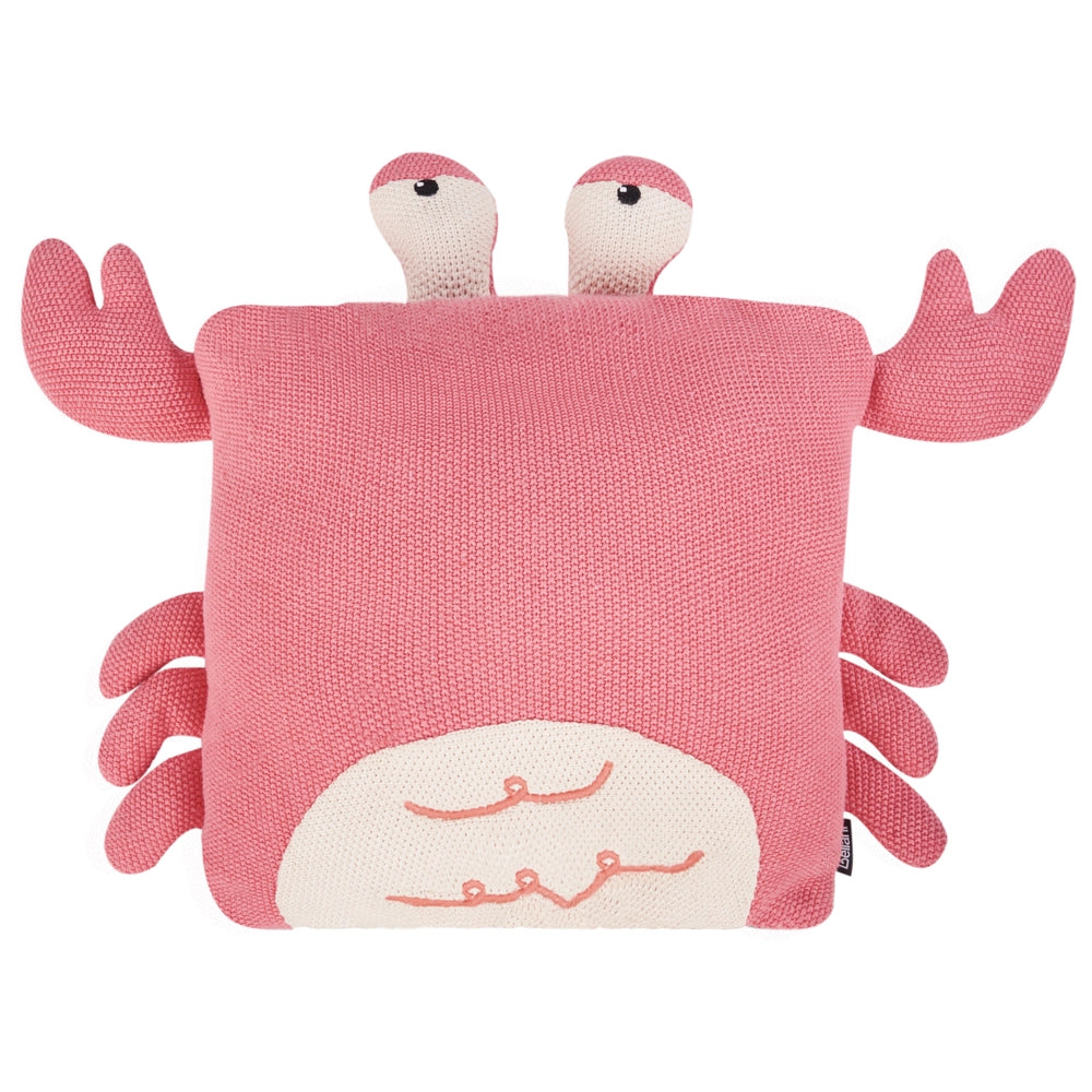 Set di 2 cuscini per bambini Rosa in tessuto di cotone a forma di granchio con imbottitura Morbido giocattolo per bambini