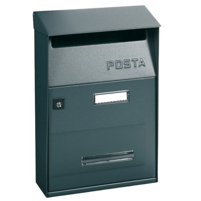 ALUBOX FT Cassetta Postale Da Esterno 32,5X22X11 Cm Cassetta Posta Con Tettuccio Superiore Cassetta Lettere Prelievo Frontale Cassetta Della Posta Formato Lettera COLORE: ANTRACITE