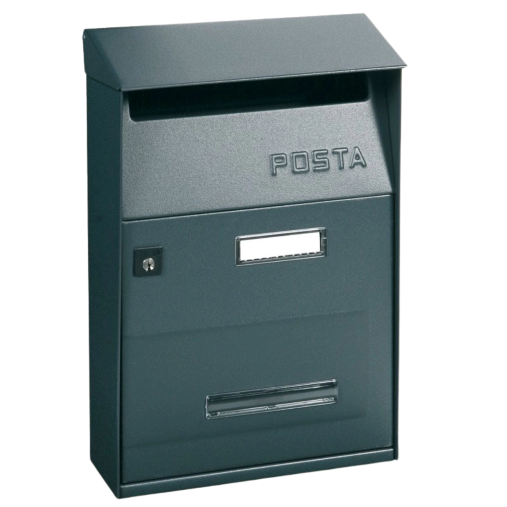 ALUBOX FT Cassetta Postale Da Esterno 32,5X22X11 Cm Cassetta Posta Con Tettuccio Superiore Cassetta Lettere Prelievo Frontale Cassetta Della Posta Formato Lettera COLORE: ANTRACITE