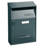 ALUBOX FT Cassetta Postale Da Esterno 32,5X22X11 Cm Cassetta Posta Con Tettuccio Superiore Cassetta Lettere Prelievo Frontale Cassetta Della Posta Formato Lettera COLORE: ANTRACITE