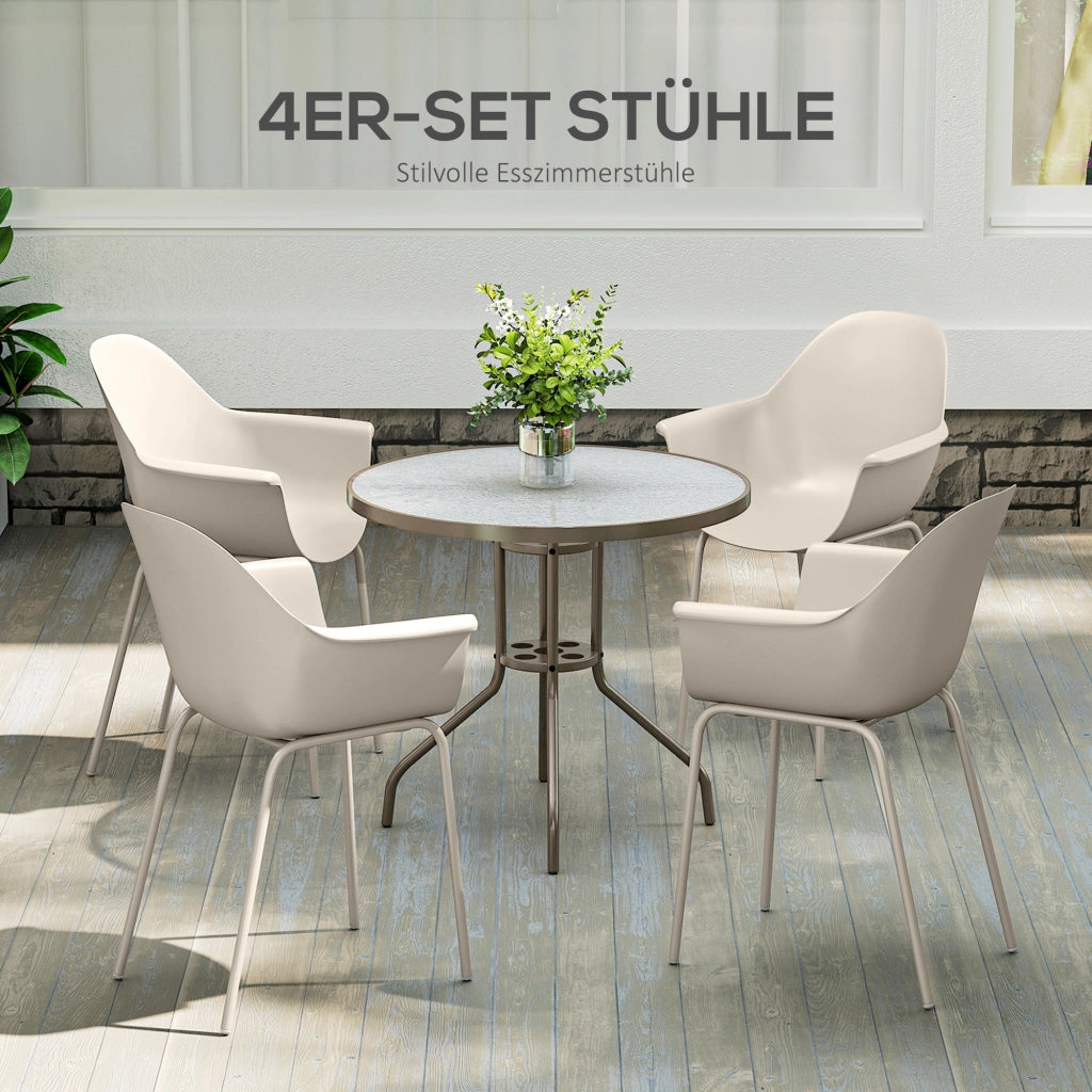 Set 4 Sedie da Giardino ¨C Xylo ¨C Design Moderno Grigio 59x55x84 cm