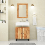 Specchio-Specchio Decorativo 70x50 cm in Legno Massello di Acacia e Vetro
