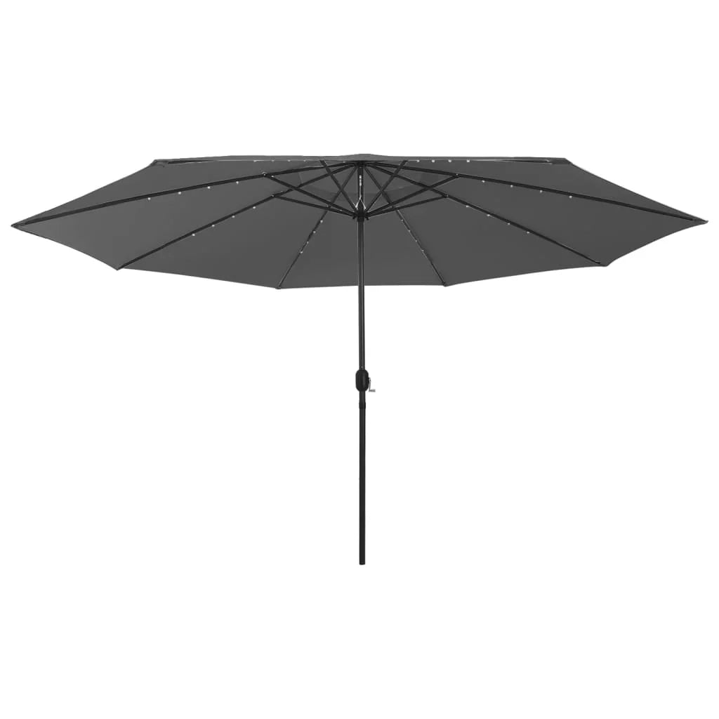 Ombrellone da giardino per esterni con luce LED e palo in metallo 400 cm antracite 02_0008179