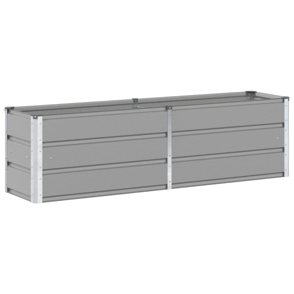Fioriera di design moderna e versatile 160 x 40 x 45 cm in acciaio grigio chiaro 02_0059181