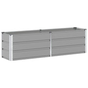 Fioriera di design moderna e versatile 160 x 40 x 45 cm in acciaio grigio chiaro 02_0059181