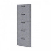 Scarpiera Slim 5 ribalte grigio cemento legno nobilitato h.180x65x15 cm