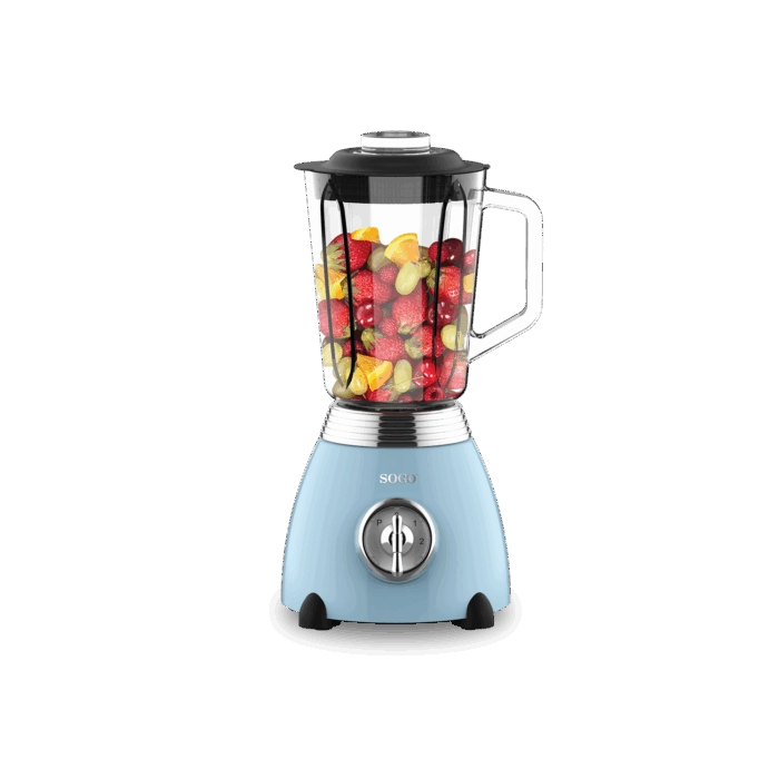Frullatore a bicchiere in vetro 1,5 litri, 500W, 2 velocità con funzione pulse, lame in acciaio inox - SOGO