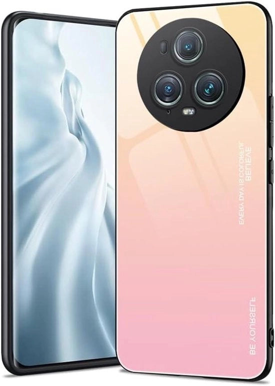 Copriphone per smartphone con effetto colori, retroglitterante e resistente ai graffi, con profilo sottile e bordo in silicone - Adatto per Huawei Honor Magic5 Pro (Magic 5 Pro) - Protezione aggiuntiva - Design lussuoso