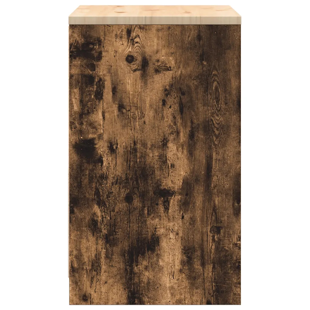 Mobile contenitore multiuso per garage 60 x 51 x 85 cm robusto piano di lavoro stile contemporaneo legno di rovere affumicato 02_0051373