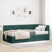 Struttura Letto Angolare con Materasso 2 pcs Verde Velluto 3393870