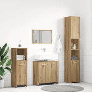 Set Mobili da Bagno 4 pz Rovere Artigianale Legno Multistrato