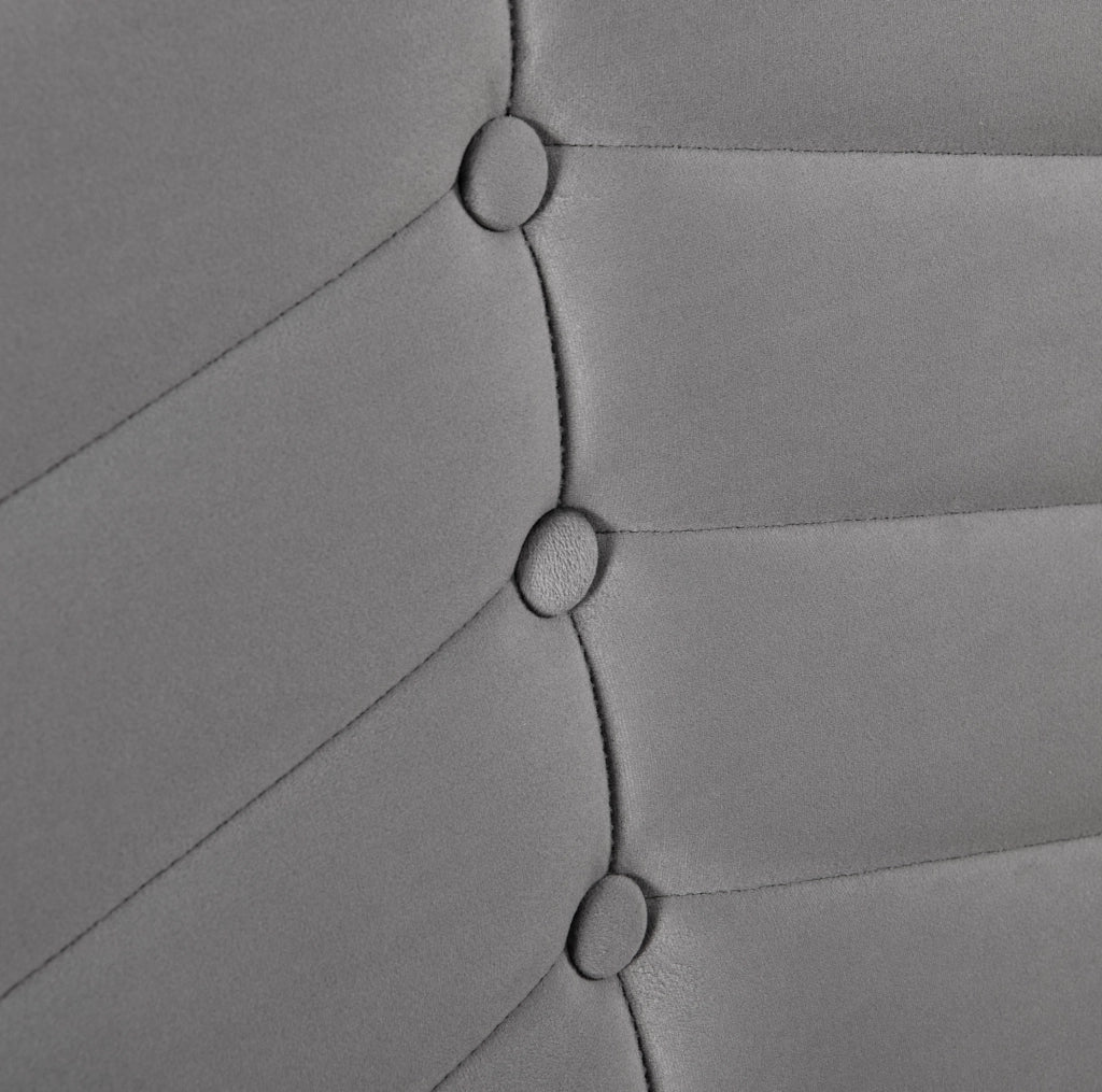 Letto imbottito matrimoniale 140x200 in velluto grigio con contenitore e testiera regolabile