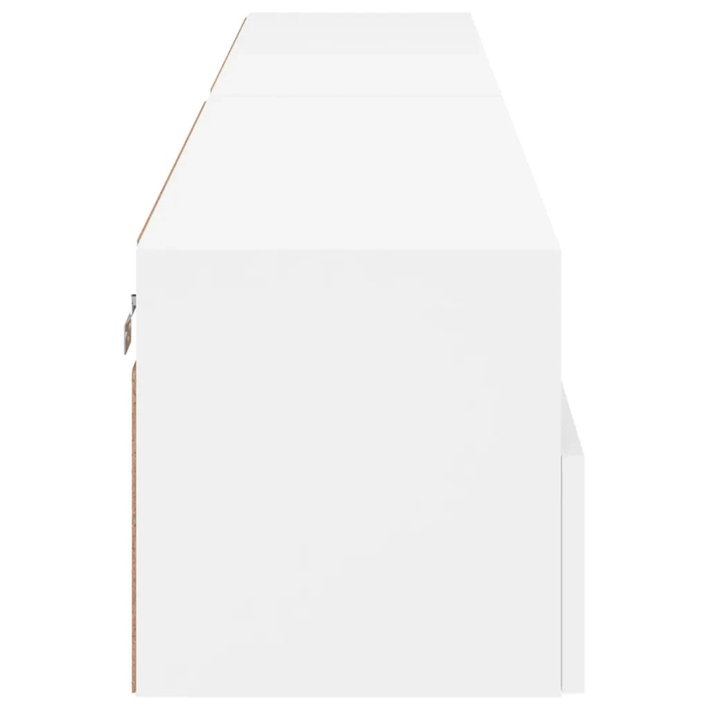 Mobili TV a Parete 2pz Bianchi 100x30x30 cm Legno Multistrato
