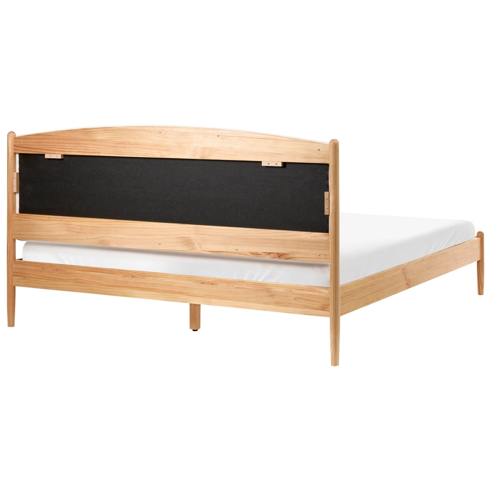 Letto minimalista con rete a doghe e testiera imbottita 180x200 cm stile elegante