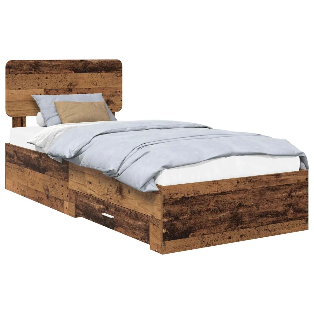 Struttura del letto Legno vecchio 90 x 190 cm Legno multistrato