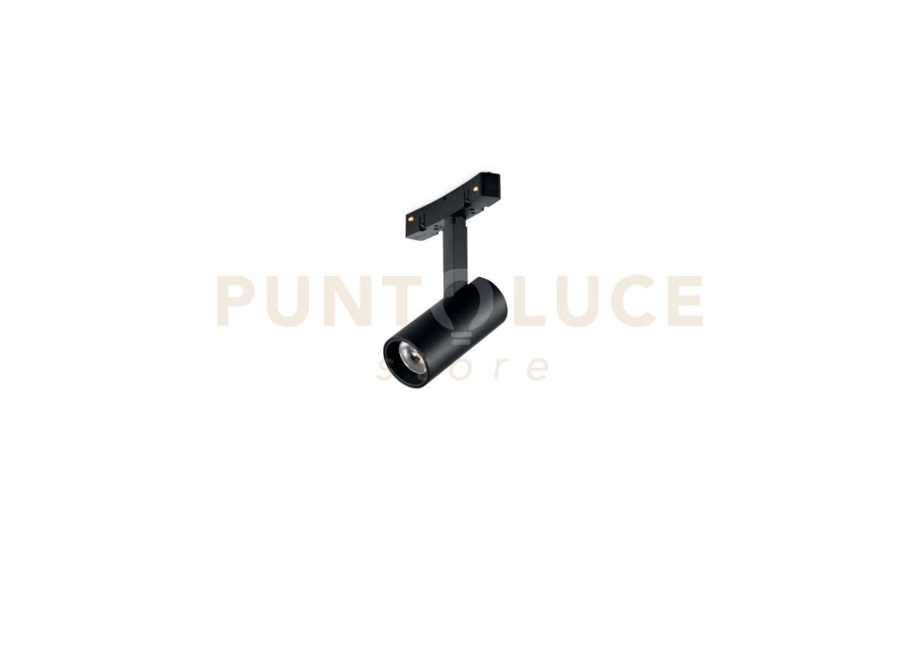 SPOT PER SISTEMA BINARIO LED 3000K 546LM 7W CON ADATTATORE REGOLABILE NERO D.4CM