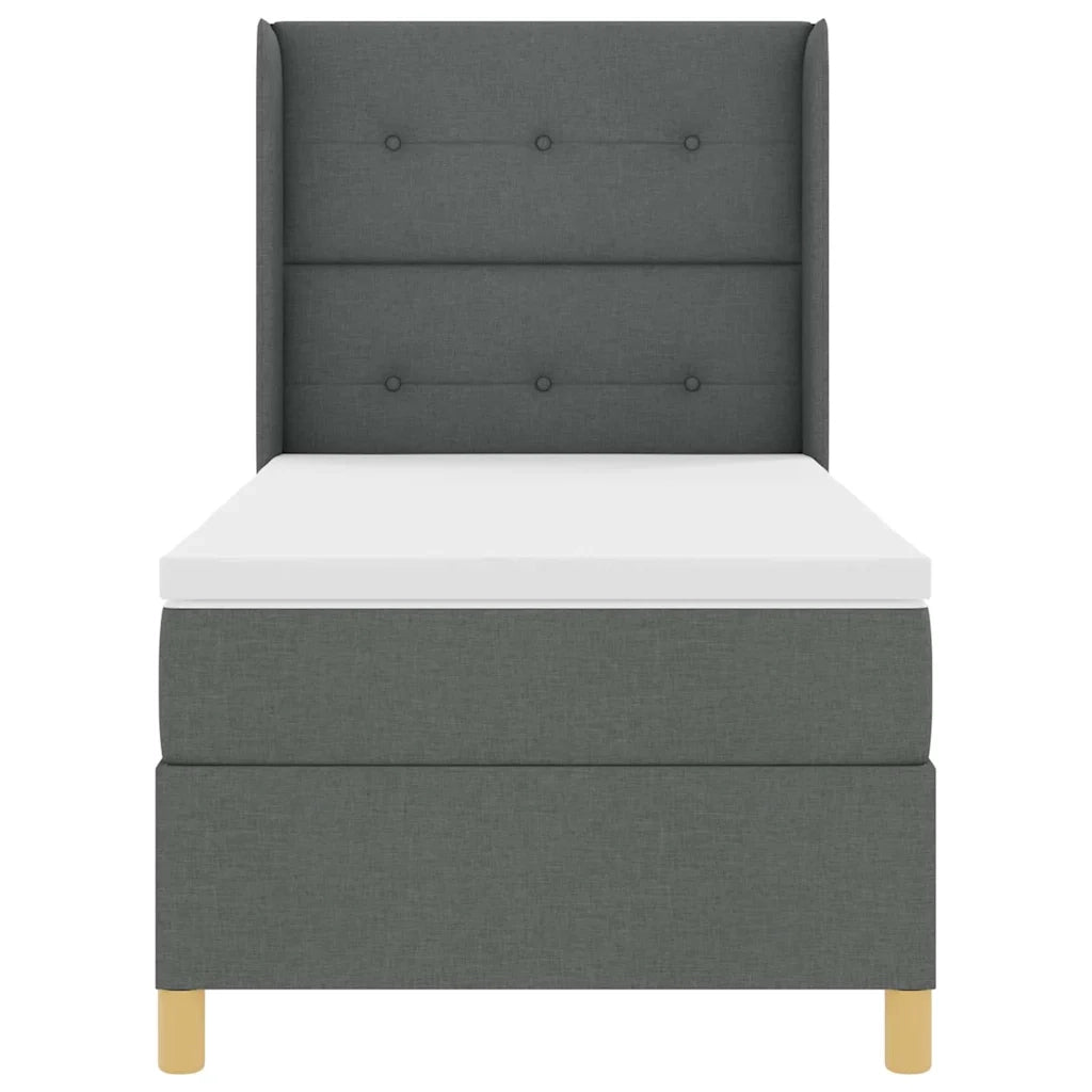 Letto a molle con strisce LED Grigio 100 x 200 cm Tessuto 3343680