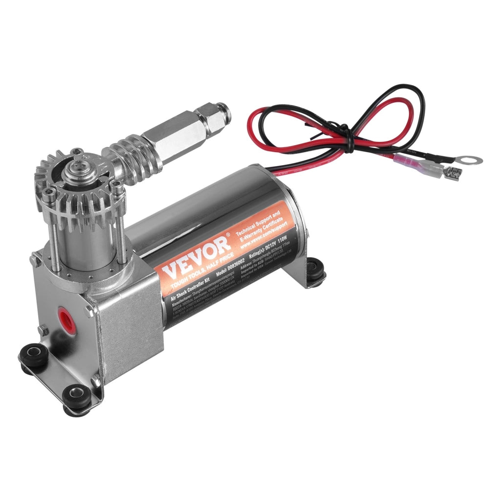 Kit Compressore Sospensioni Pneumatiche 12V 100 PSI, Sistema di Bordo per Ammortizzatori Pneumatici, Compatto e Robusto, Universale, Nero