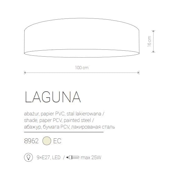 Plafoniera Nowodvorski Laguna crema velluto 100cm E27
