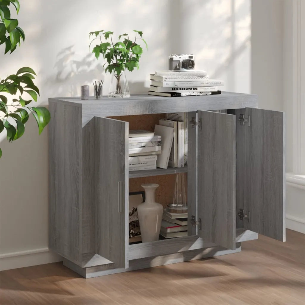 Credenza Grigio Sonoma 92x35x75 cm in Legno Multistrato 817241
