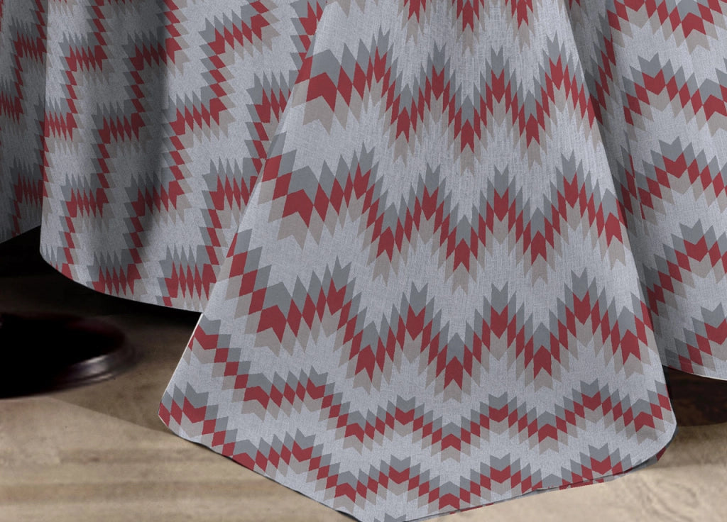 Telo Arredo Multiuso Linea Pensieri Delicati In 100% Cotone Dis Zig Zag 7672 - Matrimoniale - Rosso