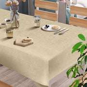 Tavolo da pranzo in stile lino moderno e trasparente, impermeabile, beige crema (110 x 110 cm)