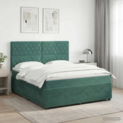 Letto box spring con materasso Verde Scuro 140 x 190 cm Velluto 3454598