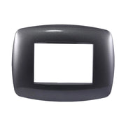 Placca Slim Serie Space 3P Colore Acciaio Scuro Compatibile Con Bticino Living Light