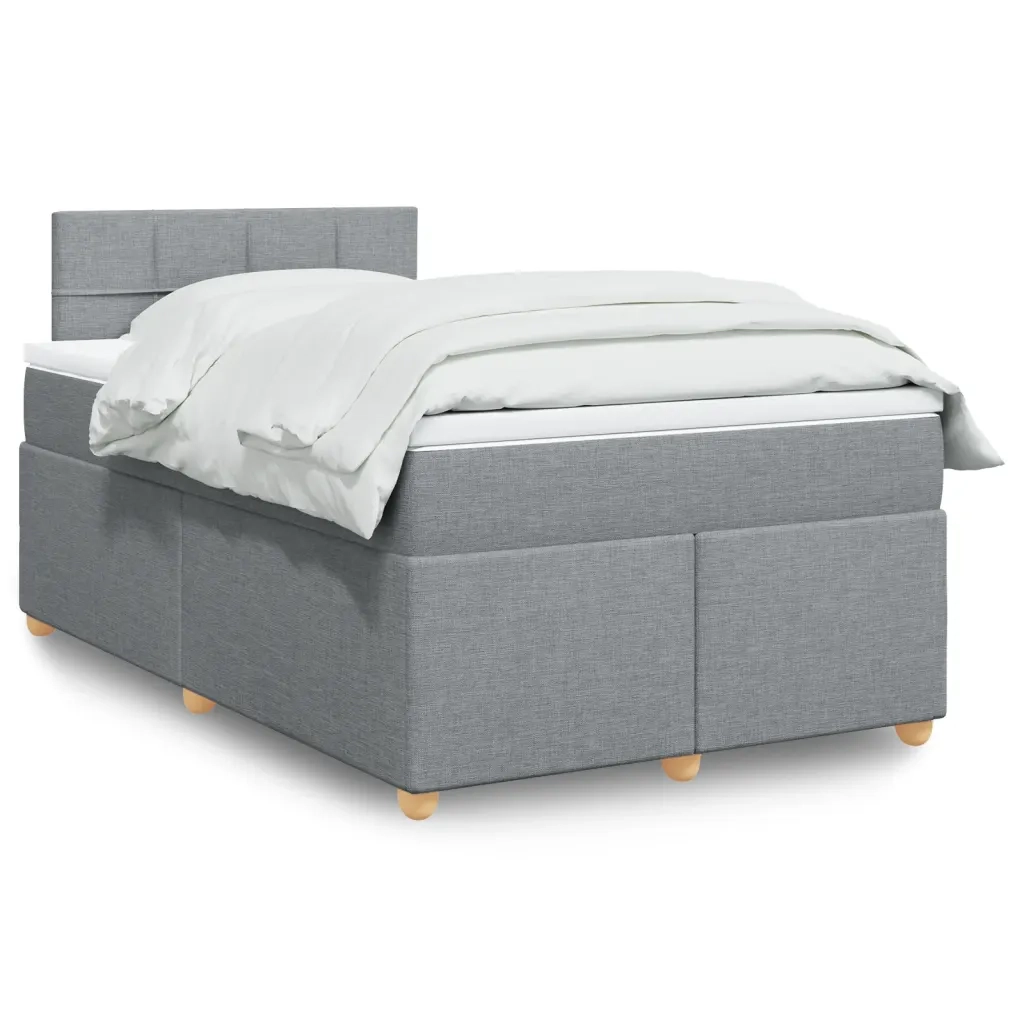 Giroletto a Molle con Materasso Grigio Chiaro 120x200cm Tessuto 3288947