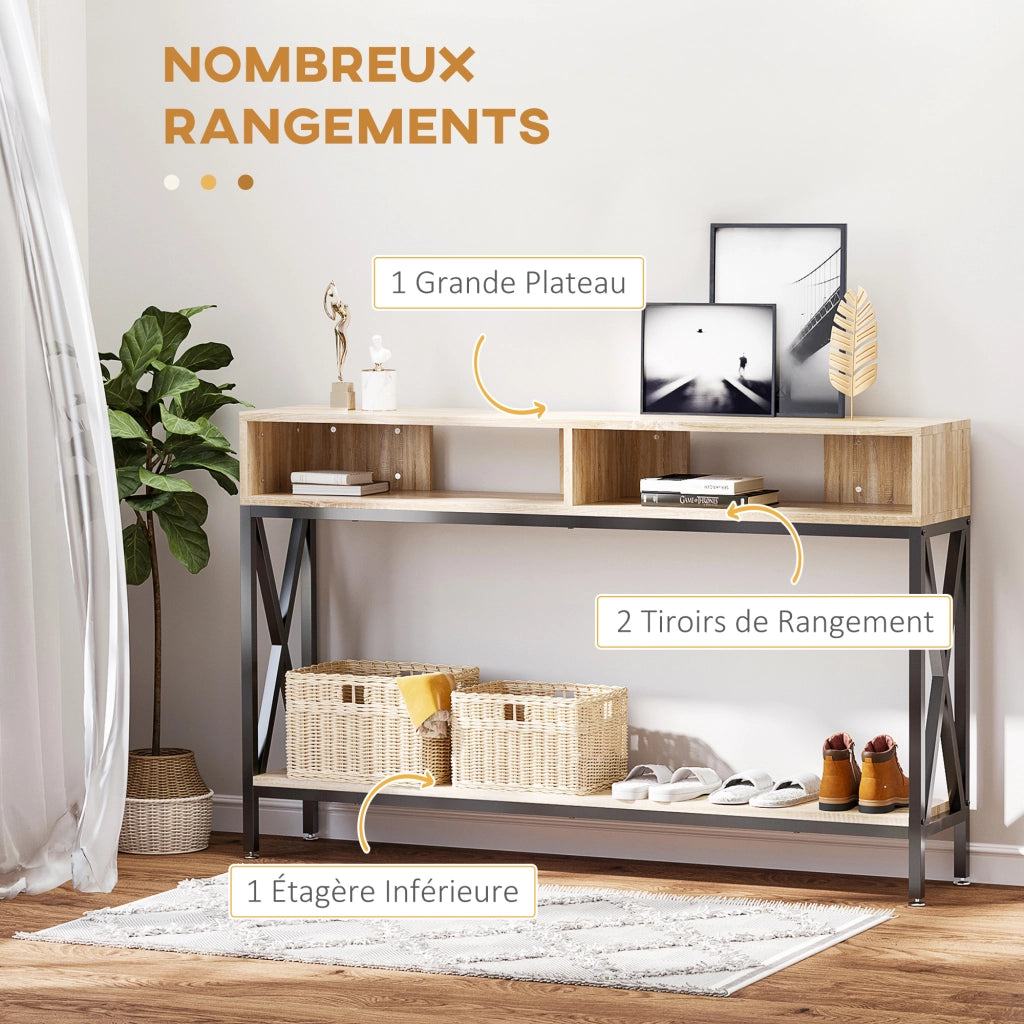Tavolo console ¨C zephmum ¨C legno rovere 120x23.5x75
