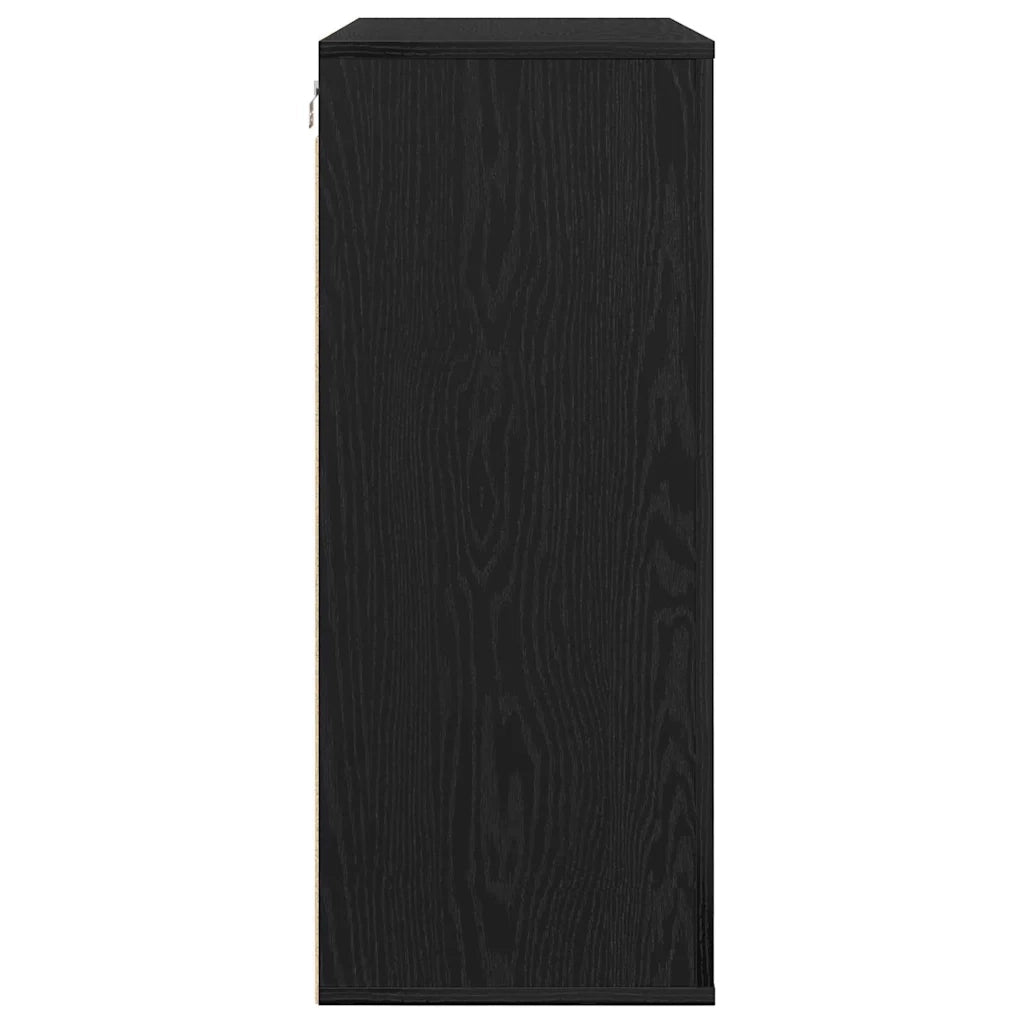 Armadietto a Muro | Mobile a Parete Rovere nero 80 x 33 x 80 cm Legno multistrato