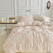 Set di lenzuola 200 x 200 cm a tre pezzi in beige con tessuto in piastra di lino e set di cuscini 100% microfibra morbido copriletto con chiusura a righelli e 2 cuscini 80 x 80 cm