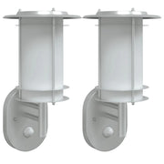 Set di 2 applique da esterno con sensore di movimento 19 x 19 x 31 cm acciaio inox argento 02_0056599