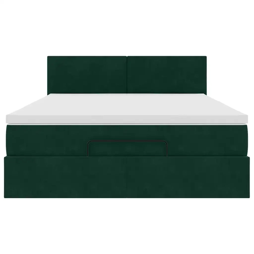 Struttura Letto Pouf con Materasso 140x190 cm in Velluto