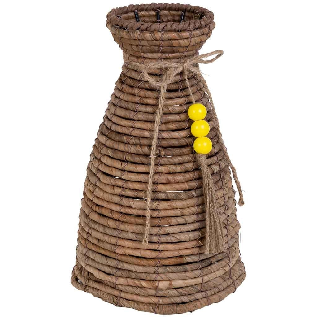 Vaso in foglia di banano naturale marrone, D18,5X31h cm