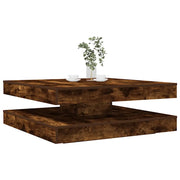 Tavolino da Caff¨¨ Girevole a 360 Gradi-Tavolino da soggiorno Rovere 90x90x34,5 cm