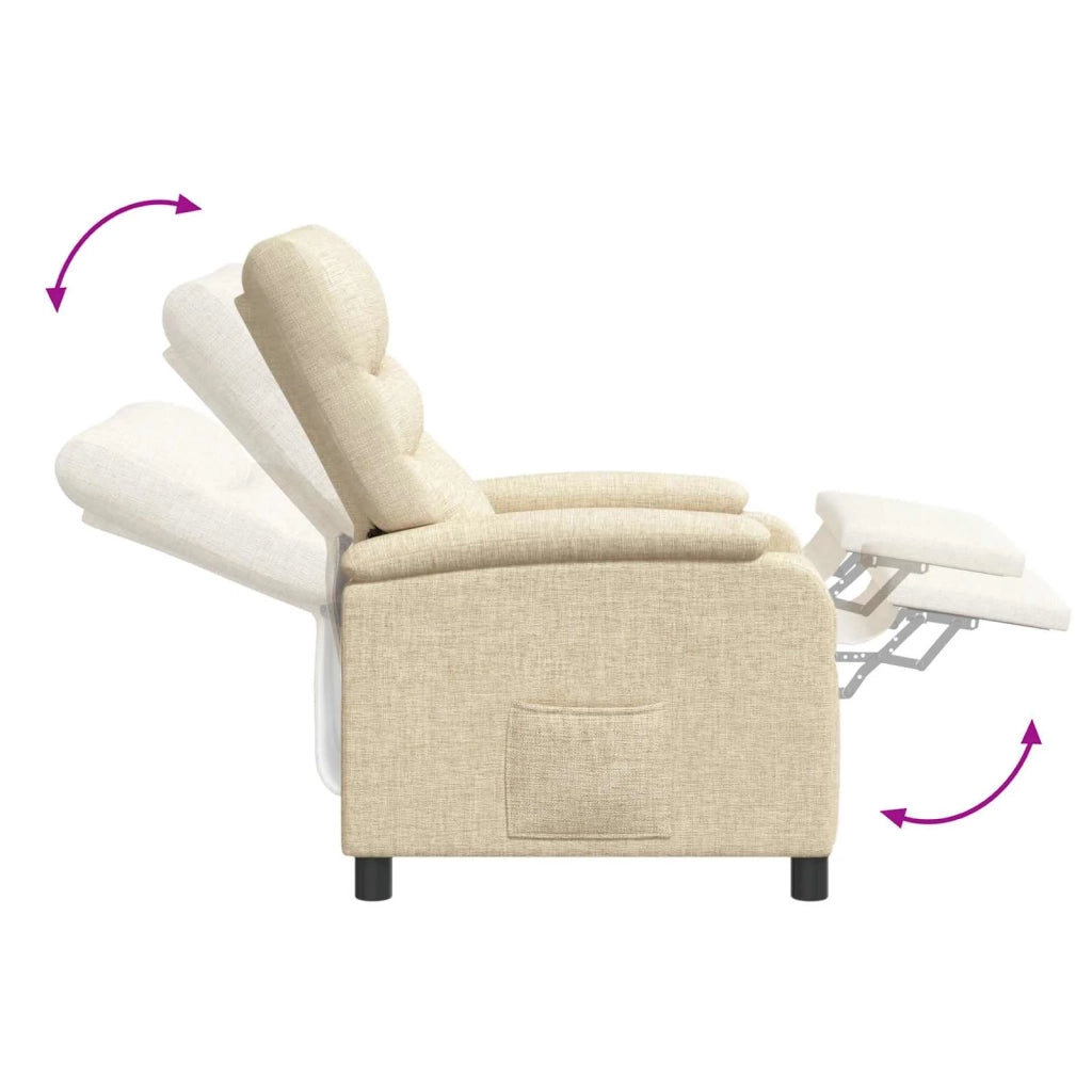 Divano Sedia-Poltrona reclinabile Crema Tessuto 122000