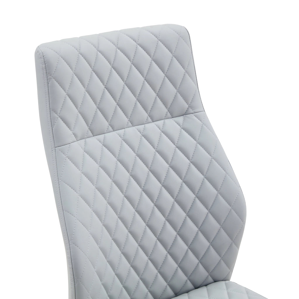 Set tavolo da pranzo rotondo in vetro con sedie grigio chiaro