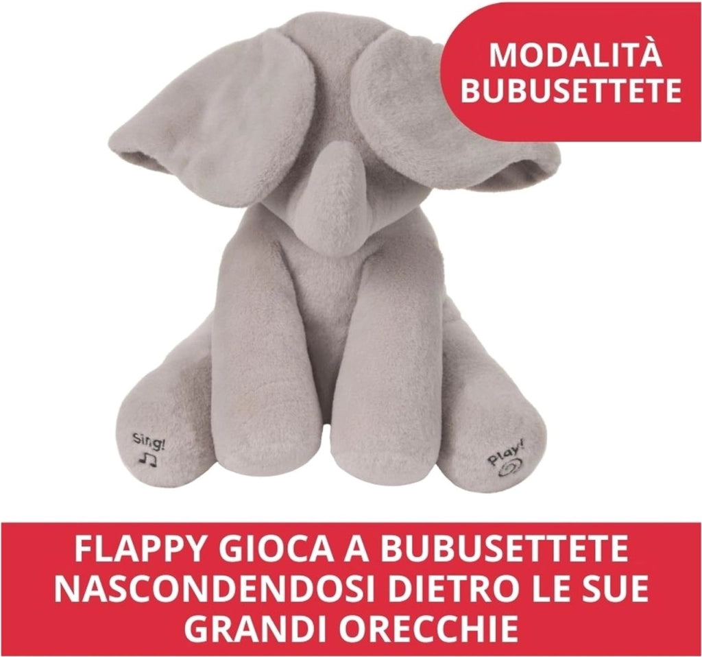 Flappy Elefantino Peluche Interattivo | Canta e parla in Italiano | Muove le orecchie | Peluche di 30.5 cm | Peluche per