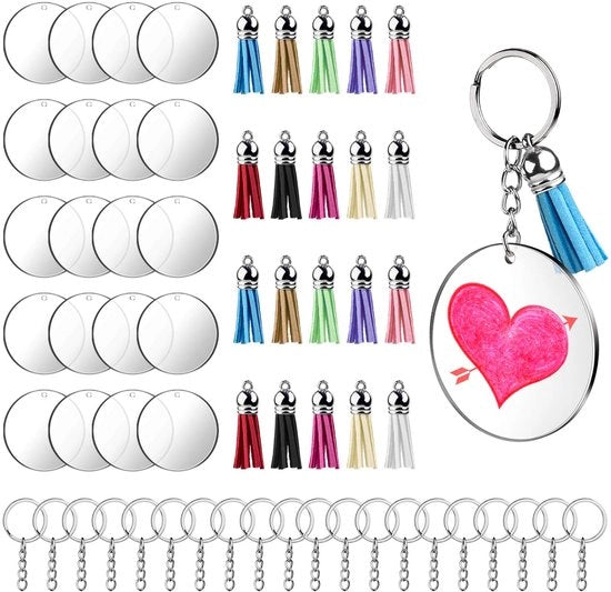 Set di 20 Oreficerie in Acrilato Translucido - Maniglie a Palla con Anello Leggero in Metallo - Maniglie per Oreficerie con Manico a Spazzola - Set di Maniglie per Oreficerie con 20 Pezzi
