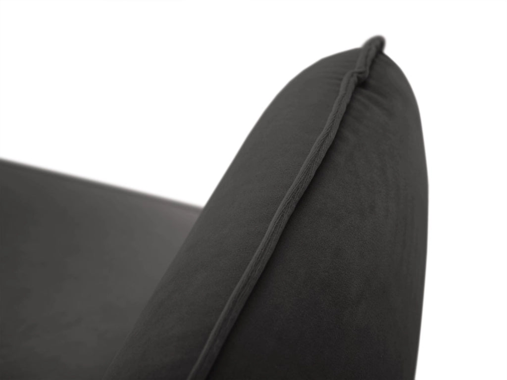 Cosmopolitan Design - Divano angolare sinistro "Vienna" 6 posti in velluto grigio scuro 
