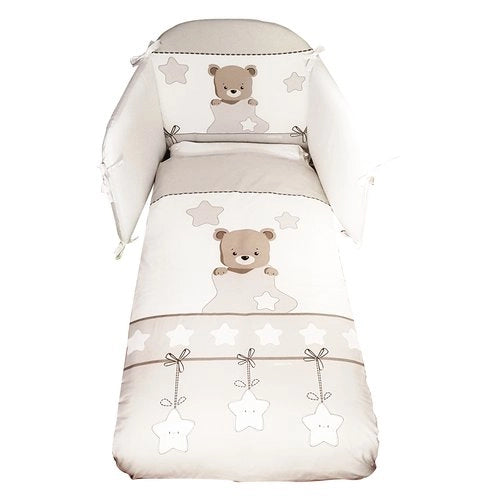 Piumone lettino italbaby 120 0096 balÙ set 4 pz tortora