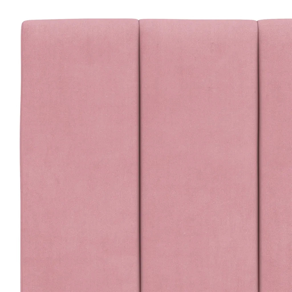 Letto con Materasso Hanko Rosa 140x190 cm in Velluto 3208597