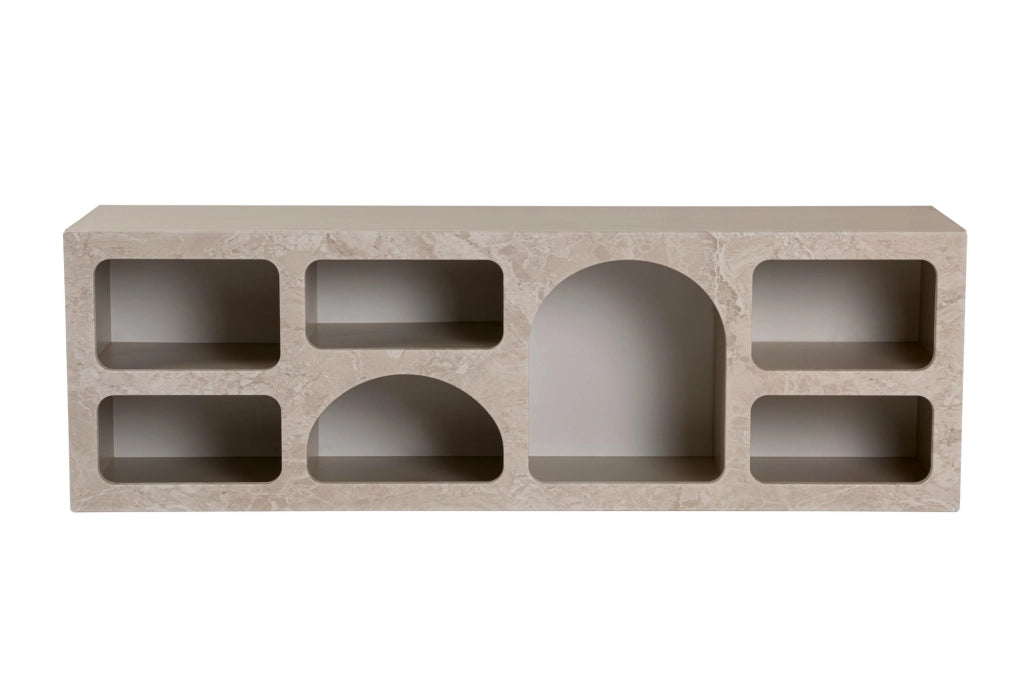 Credenza in legno "Ferlis" - 160 x 40 x 51 cm - Travertino