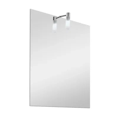 Specchio da bagno 50x70 cm reversibile con luce LED naturale in vetro