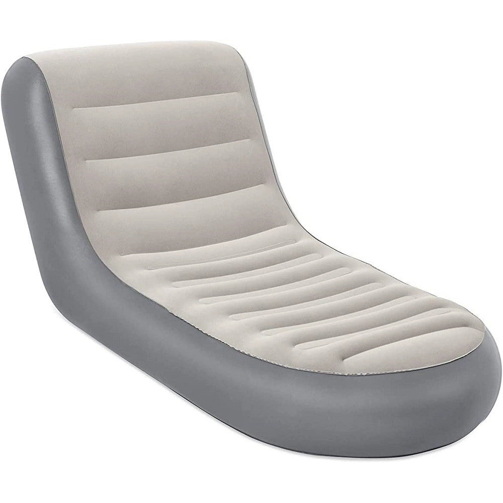 Trade Shop - Poltrona Gonfiabile Chaise Sport Lounger 165x84x79 Cm Superficie Floccata 75064 -