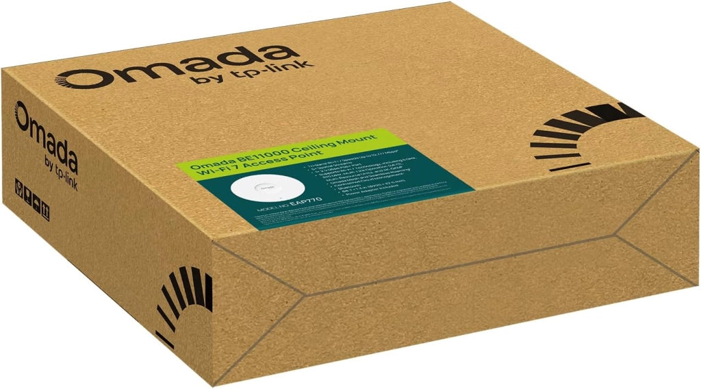 TP‑Link Omada EAP770 - Punto di accesso WiFi 7 Tri-banda da soffitto, fino a 11 Gbps, porta 2,5 GbE, PoE, Mesh, Roaming Continuo