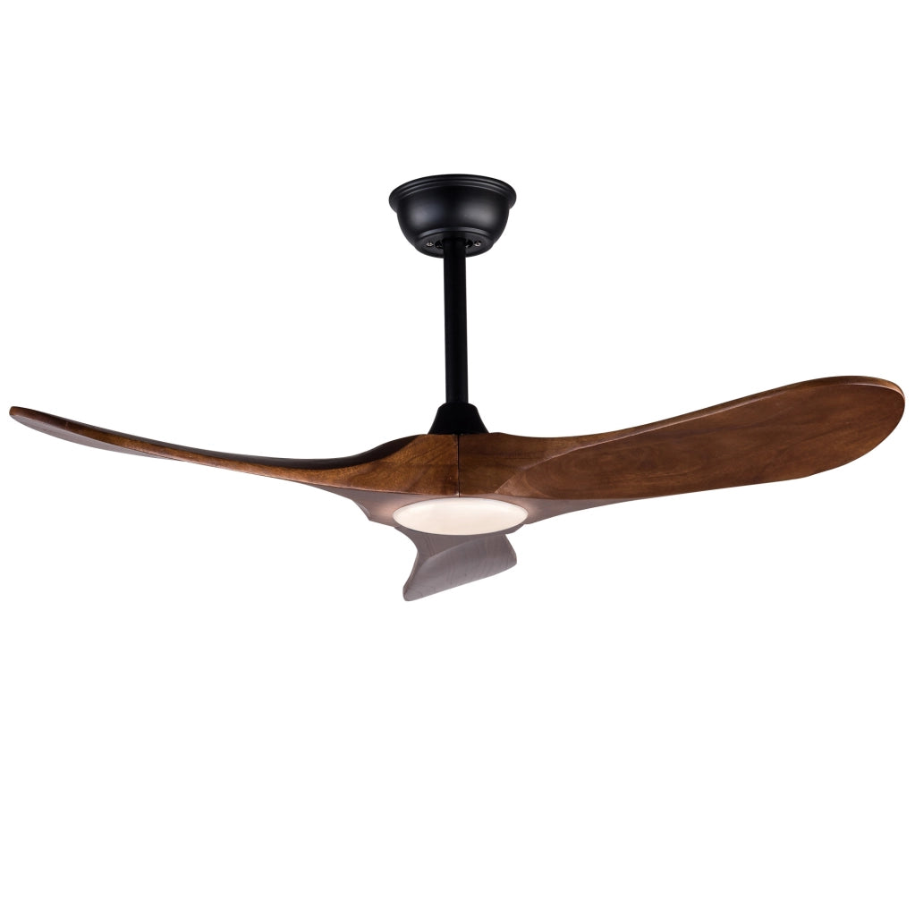Ventilatore da soffitto ULEVR 42 pollici con luce LED dimmerabile 3CCT, motore DC e telecomando, nero e noce scuro