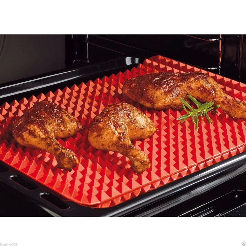 Trade Shop - Pyramid Pan Tappeto In Silicone Forno Microonde Antiaderente Teglia Scola Grassi -