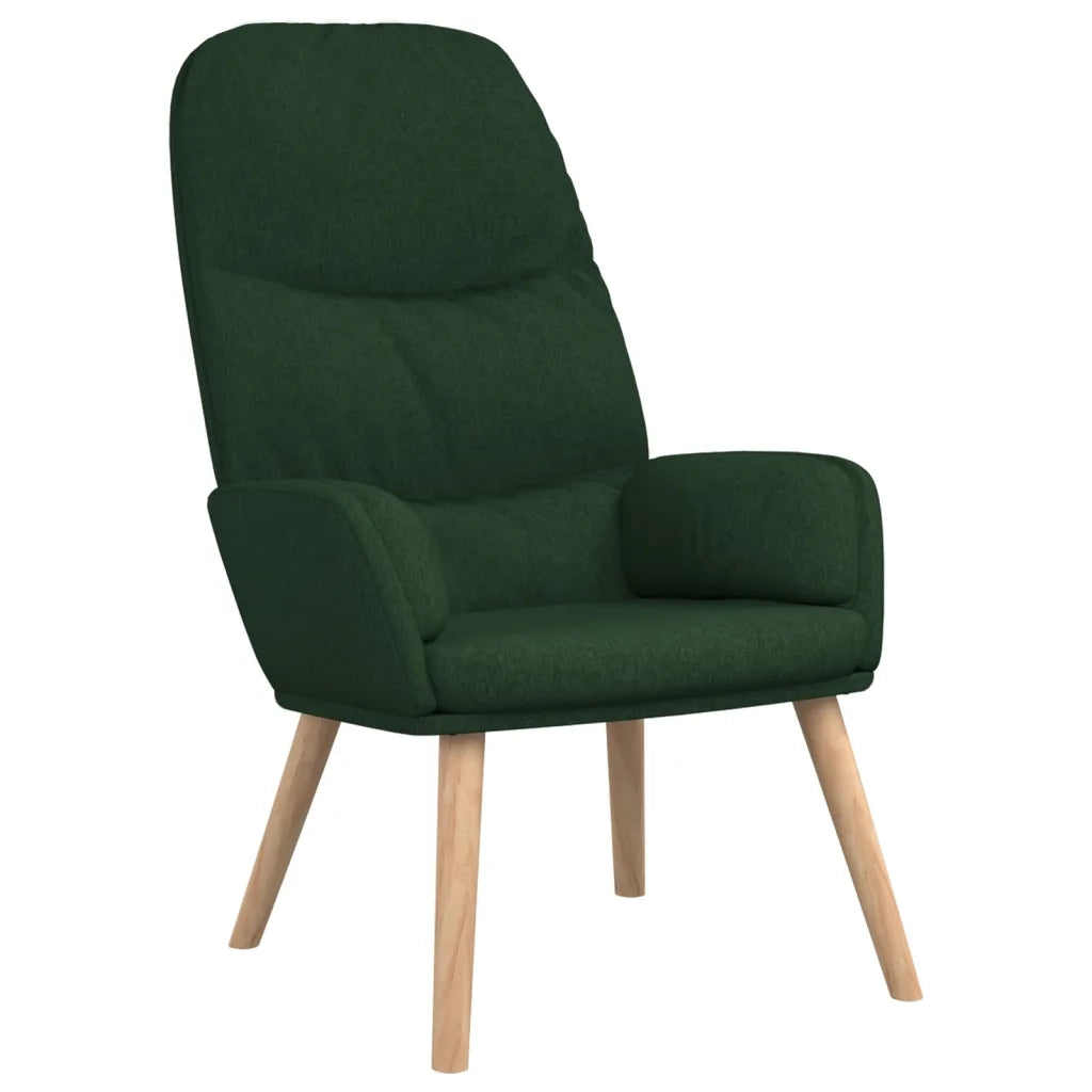 Poltrona Relax con Poggiapiedi Verde Scuro in Tessuto 3097347